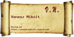 Venesz Mikolt névjegykártya